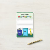Post-it® Articles de Mitzvah personnalisés - Vert (Sur un bureau)