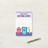 Post-it® Articles de Mitzvah personnalisés - Violet (Sur un bureau)