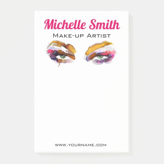 Post-it® Artiste branché de maquillage oculaire aquarelle d (Devant)