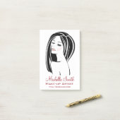 Post-it® Artiste de maquillage moderne noir clair rose chic (Sur un bureau)