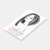 Post-it® Artiste de maquillage moderne noir clair rose chic (Incliné)