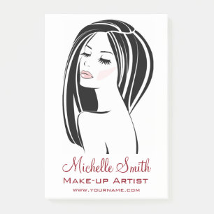 Post-it® Artiste de maquillage moderne noir clair rose chic