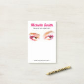 Post-it® Artiste de maquillage oculaire rose Brown (Sur un bureau)