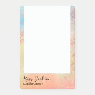 Post-it® Artiste rose moderne de maquillage d'aquarelle en