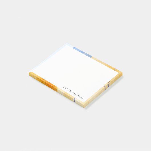 Post-it® Artistic Abstrait bleu aquarelle (Incliné)