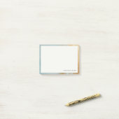 Post-it® Artistique classique Aqua Blue Gold Paint Texture (Sur un bureau)