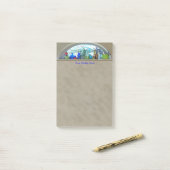 Post-it® Artwork numérique à aquarelle à demi-lune (Sur un bureau)