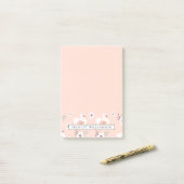 Post-it® Assez dans le cygne rose et le motif floral (Sur un bureau)