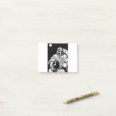 Post-it® astronaute de squelette halloween (Sur un bureau)