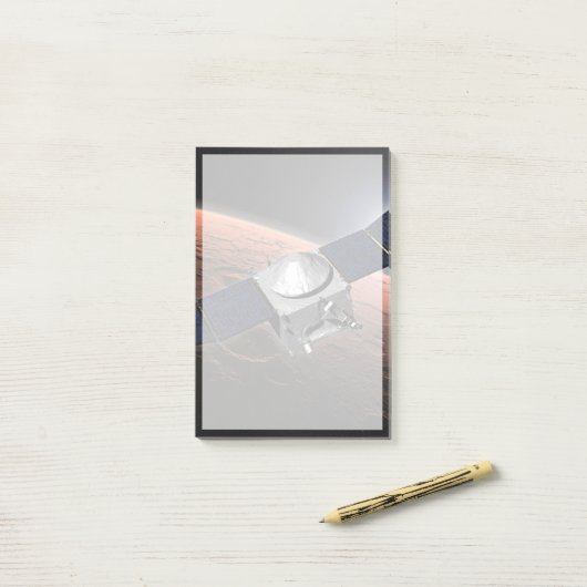 Post-it® Atmosphère Mars Et Mission D'Évolution Volatile. (Sur un bureau)