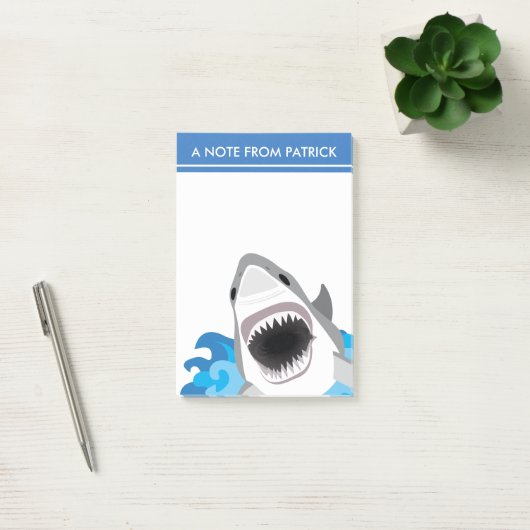 Post-it® Attaque de requin - Grand requin blanc avec mâchoi (Bureau)