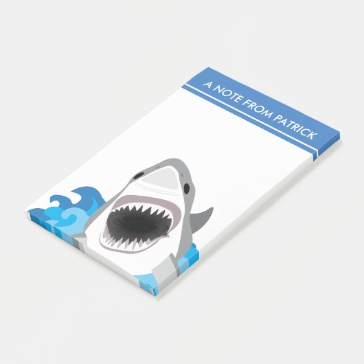 Post-it® Attaque de requin - Grand requin blanc avec mâchoi (Incliné)