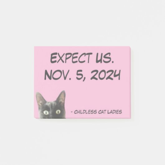 Post-it® Attendez-Nous. Chat Dames sans Enfant Note Sticky (Devant)