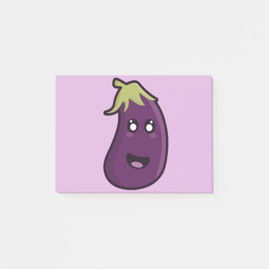 Post-it® Aubergine de Kawaii (Devant)