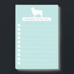 Post-it® Aussie blanche | Liste Personnalisée À Faire | Aqu<br><div class="desc">Ce modèle moderne To Do List présente une silhouette de berger australien dessinée à la main en blanc ! Facile de customiser le texte pour une liste amusante et personnalisée à faire! Le texte et la couleur arrière - plan peuvent être facilement customisés à n'importe quelle couleur ! Idéal pour...</div>