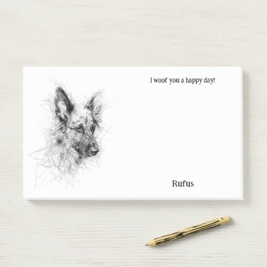 Post-it® Australian Cattle Dog Nom du chien d'art Abstrait (Sur un bureau)