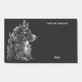 Post-it® Australian Shepherd Art Abstrait Nom du chien (Devant)
