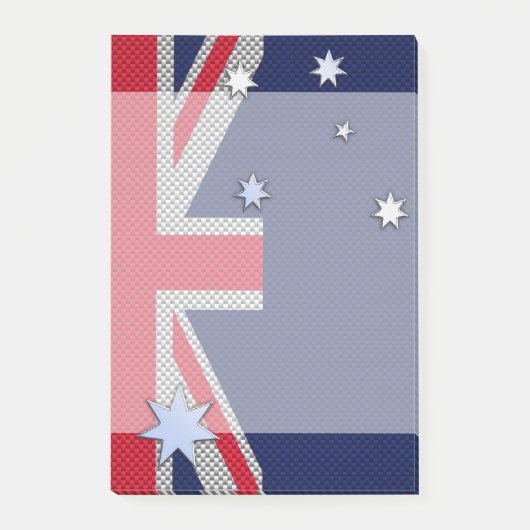 Post-it® Australie Design en fibre de carbone Style Chrome (Devant)