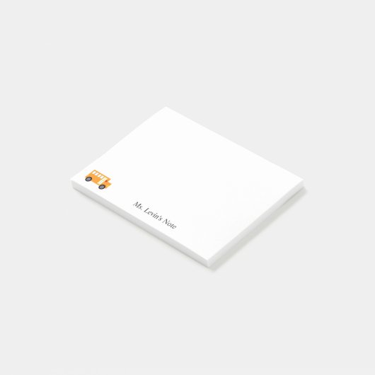 Post-it® Autobus scolaire jaune mignon fait sur commande (Incliné)