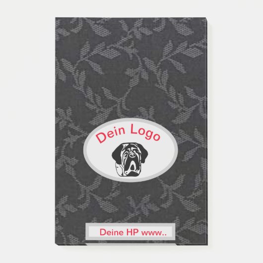 Post-it® Autocollant de logo de bouledogue Mastiff (Devant)