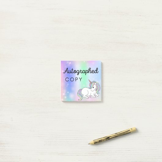 Post-it® Autographed Copy Post It Notes for Fantasy Authors (Sur un bureau)