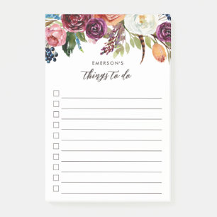 Post-it® Automne Boho Blooms Personnalisé À Faire Liste