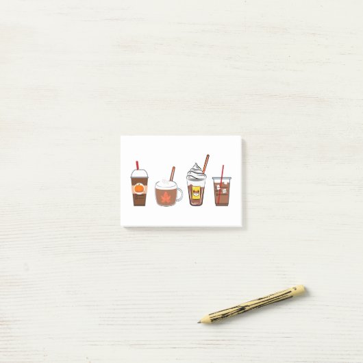 Post-it® automne café citrouille épice automne (Sur un bureau)