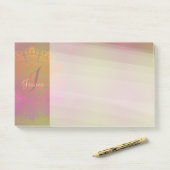 Post-it® Automne en hiver Mandala Monogram Post-It Notes (Sur un bureau)