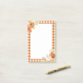Post-it® Automne Ferme Rustique Plaid Orange Buffalo Check (Sur un bureau)