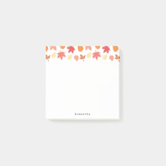 Post-it® Automne Feuilles d'automne Nom personnalisé (Devant)