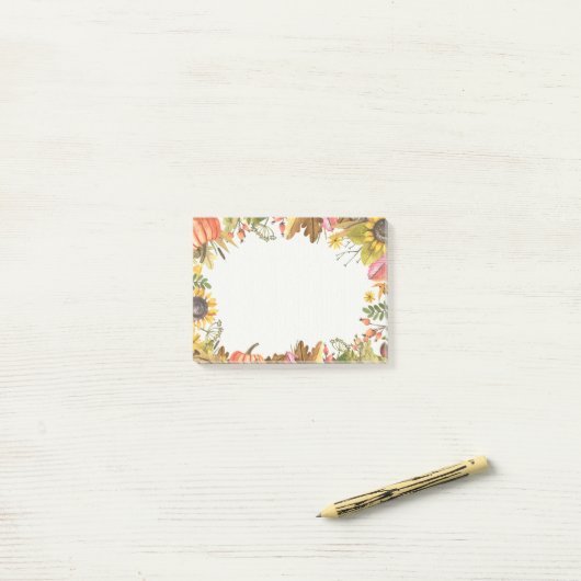 Post-it® Automne Maple Feuille Citrouille Post-it-Note (Sur un bureau)