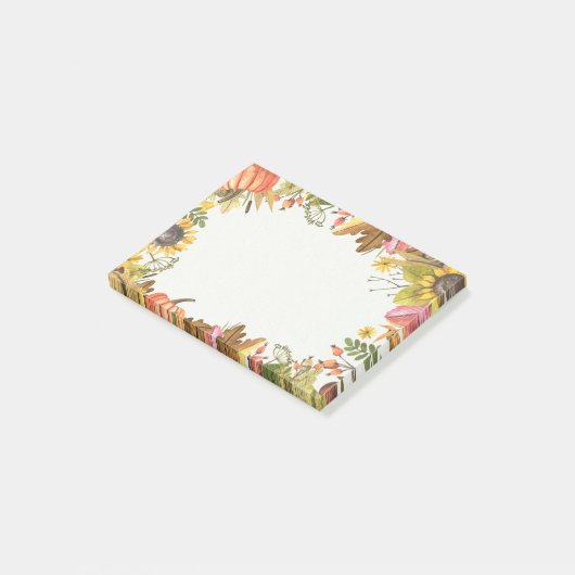 Post-it® Automne Maple Feuille Citrouille Post-it-Note (Incliné)