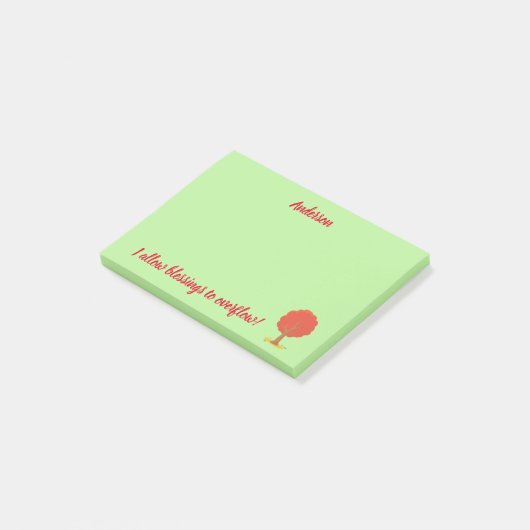 Post-it® Autoriser les bénédictions affirmations positives  (Incliné)