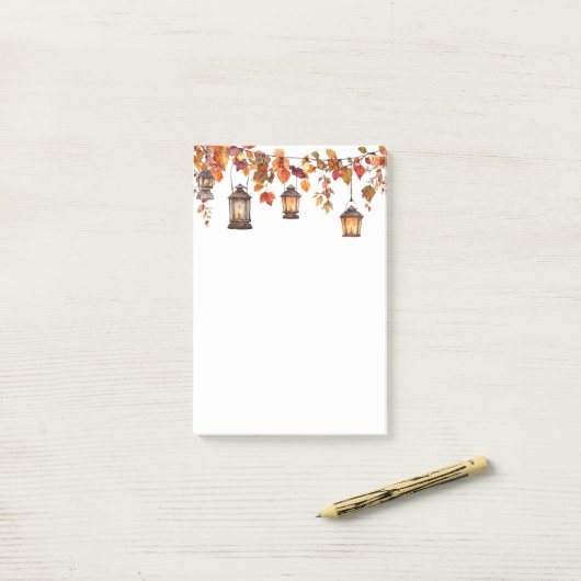 Post-it® Autumn Lanterns  (Sur un bureau)