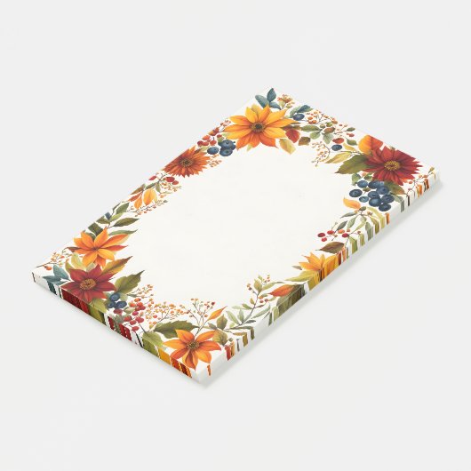 Post-it® Autumn Theme Flowers & Berries Menu Invitation (Incliné)