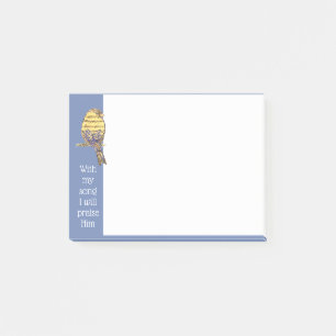 Post-it® Avec ma chanson, je le loue Bible Écriture Oiseau