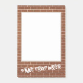 Post-It avec mur de briques et texte personnalisé (Devant)