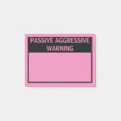 POST-IT® AVERTISSEMENT AGRESSIF PASSIF NOTES POST-IT (Devant)