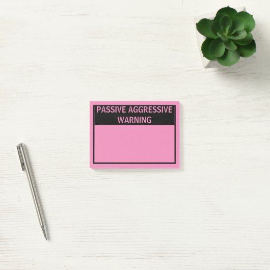 POST-IT® AVERTISSEMENT AGRESSIF PASSIF NOTES POST-IT (Bureau)