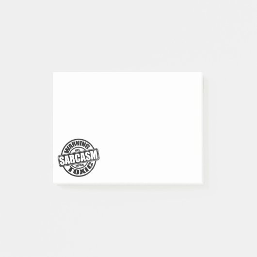 Post-it® Avertissement Sarcasme toxique Phrase humoristique (Devant)