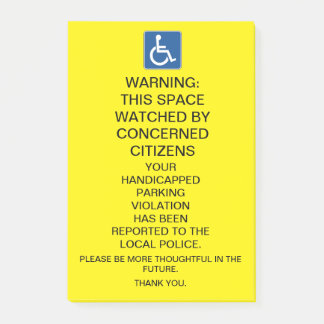 POST-IT® AVERTISSEMENT SIGNE DE VIOLATION DU STATIONNEMENT 