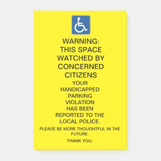 POST-IT® AVERTISSEMENT SIGNE DE VIOLATION DU STATIONNEMENT  (Devant)