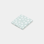 Post-it® Avion bleu et blanc à motif (Incliné)