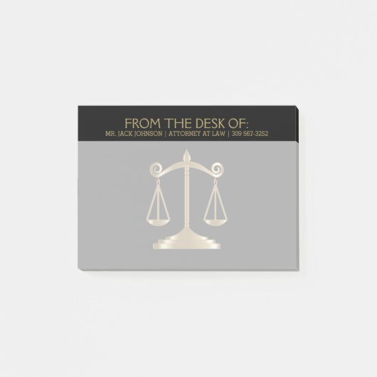 Post-it® Avocat - Avocat - Noir et Or (Devant)