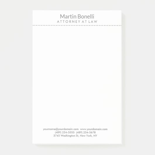 Post-it® Avocat blanc à la loi Excellent Traditionnel Simpl (Devant)