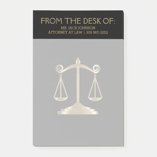 Post-it® Avocat - Noir et Or (Devant)