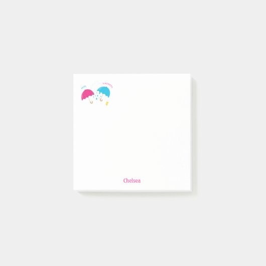 Post-it® Avril Douches Jour de pluie Parapluies avec nom (Devant)