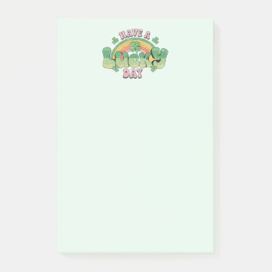 Post-it® Ayez une Typographie rétro de jour chanceux (Devant)