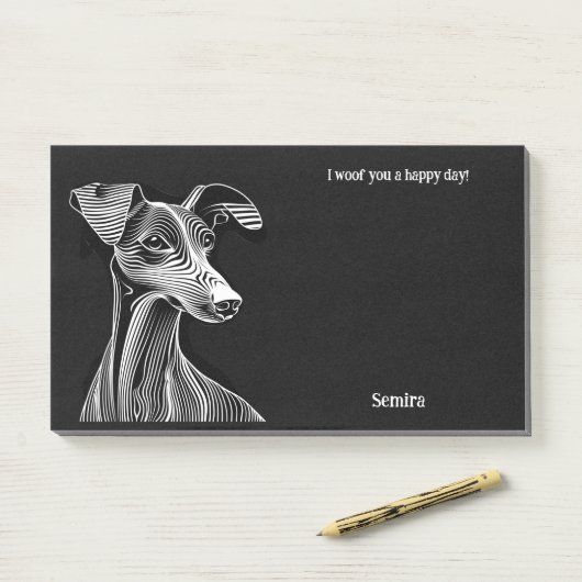 Post-it® Azawakh Abstrait Art Dog Name (Sur un bureau)