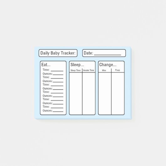 Post-it® Baby Boy - Baby Tracker Post-it Notes (Devant)
